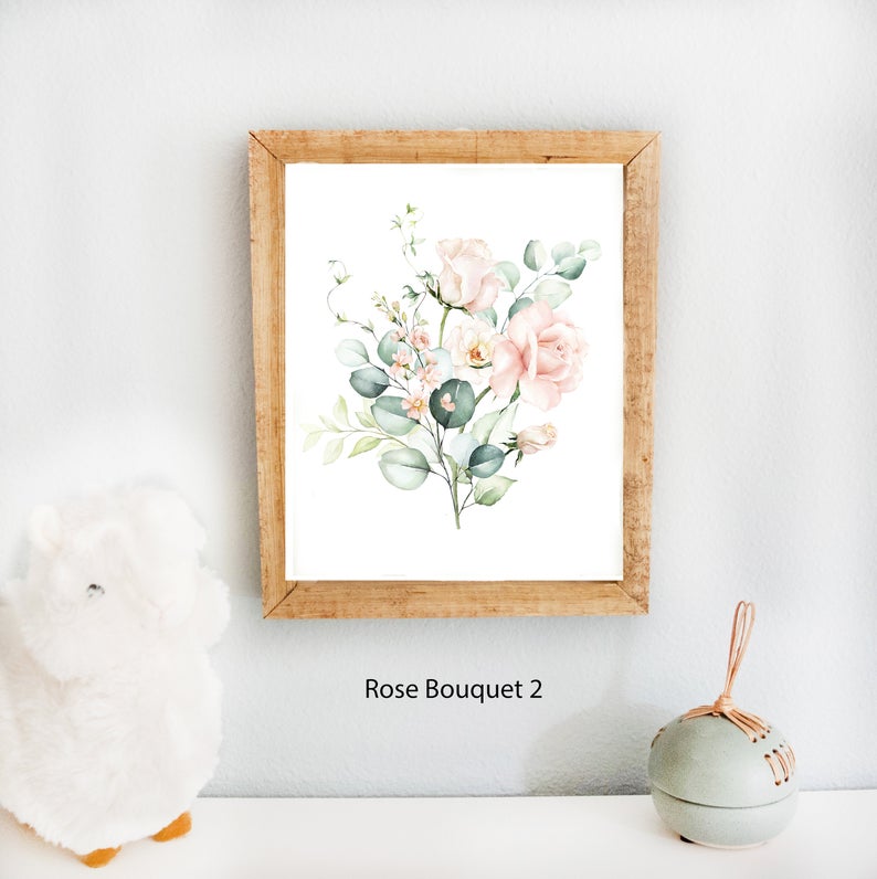 Customized Floral retail Baby Name Meaning Painting 11x14