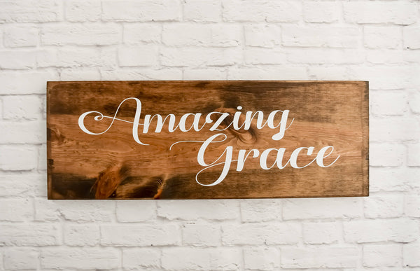 Amazing Grace Wood Sign Wall Décor - Schafer Art Studio